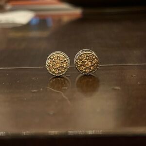 Gold and pink earrings